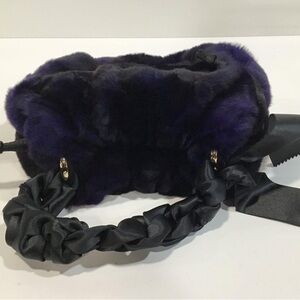 Women’s Kate Spade Small Fur Bucket Bag Purple/Black